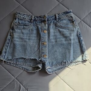 Bluivy Light Blue Button-Up Jean Shorts